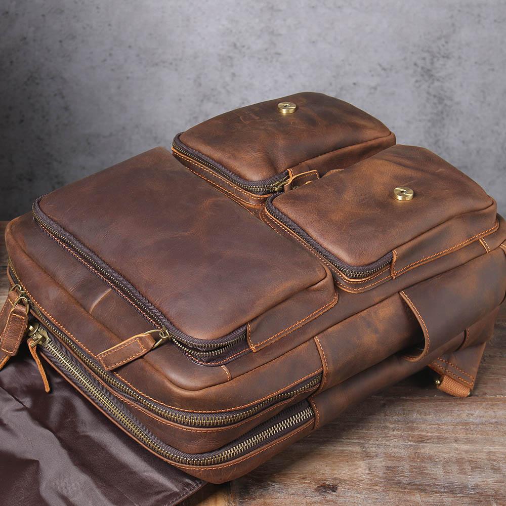 Herren - Stilvoller brauner Lederrucksack aus Leder - Langlebig & vielseitig für jeden Anlass