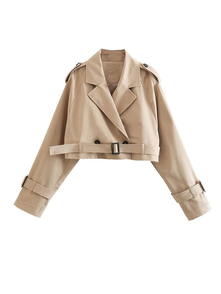 Sophie | Beige Gekürzter Trenchcoat