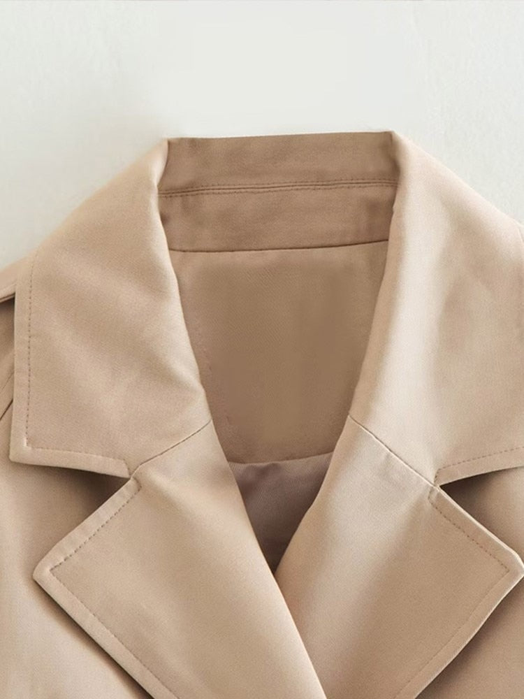 Sophie | Beige Gekürzter Trenchcoat