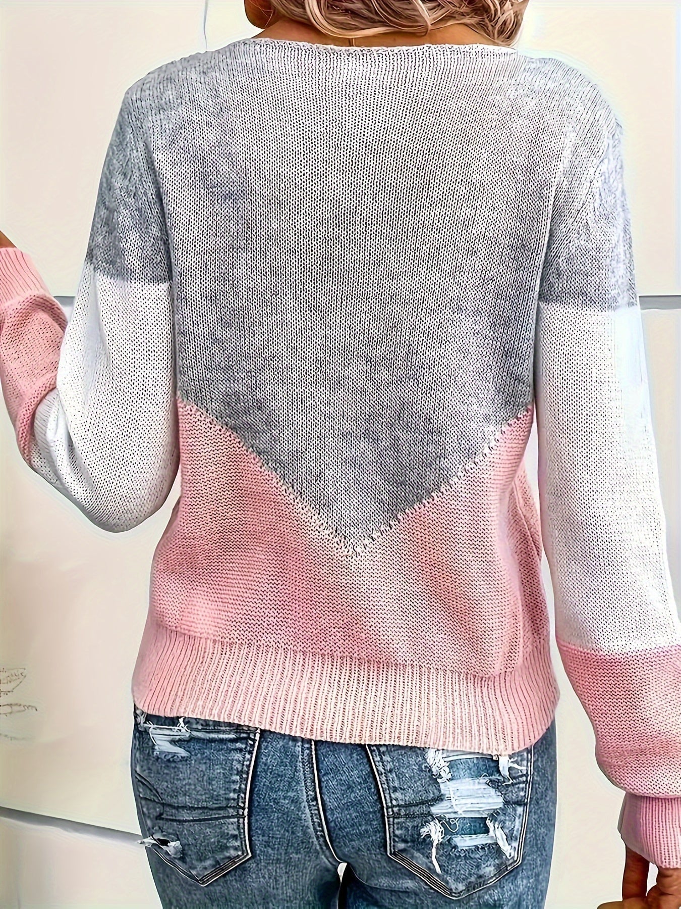 Sophie | Bunte Blöcke Lässiger langärmeliger Pullover