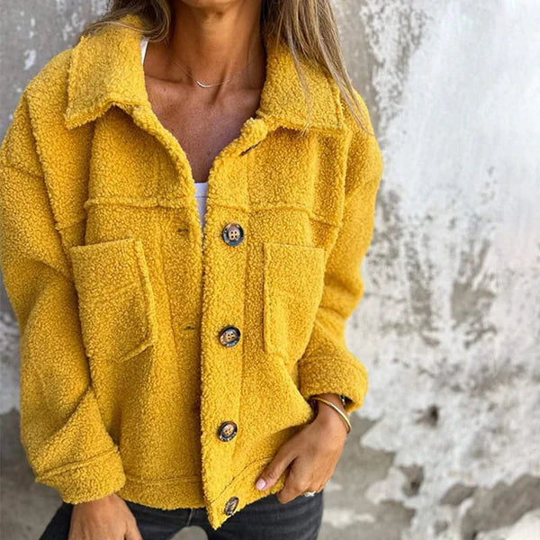 Damen - Kurze Jacke - Weiche Wolle mit Revers - Stylisches Mode-Essential für jeden Anlass