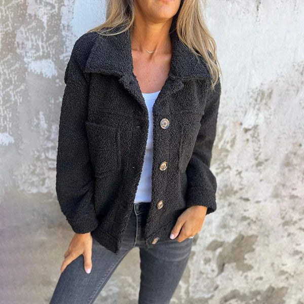 Damen - Kurze Jacke - Weiche Wolle mit Revers - Stylisches Mode-Essential für jeden Anlass