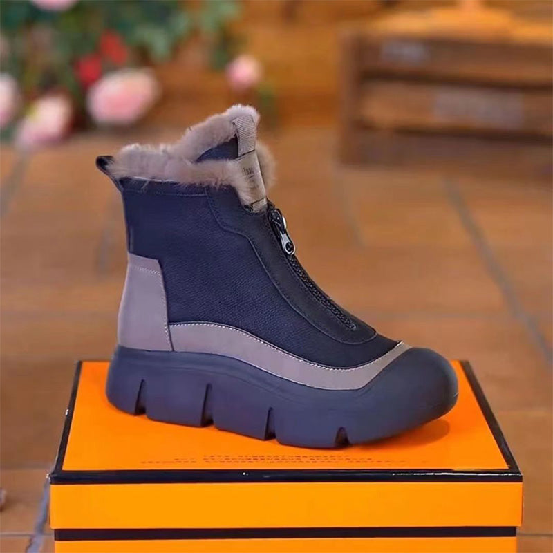 Damen - Warme Schneeschuhe - Reißverschluss - Bequeme Winterschuhe für Outdoor-Abenteuer