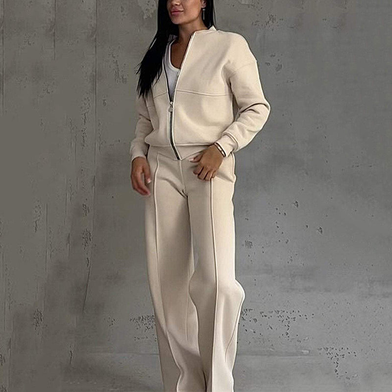 Damen - Zweiteiliges Set - Weicher Stoff - Entspannte Passform, Lässiger Stil - Bequemes Outfit für Jeden Tag