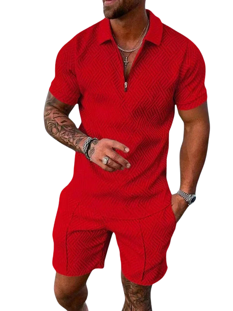Herren - Poloshirt und Shorts Set - Leichtes Material für den perfekten Sommerlook