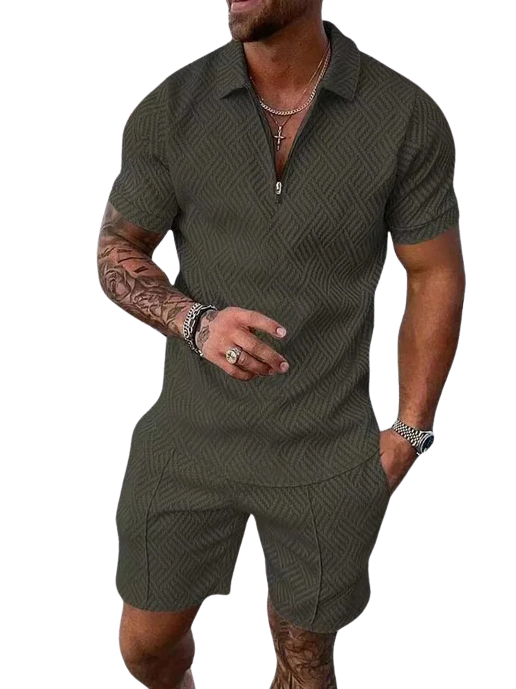 Herren - Poloshirt und Shorts Set - Leichtes Material für den perfekten Sommerlook