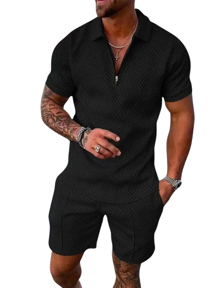 Herren - Poloshirt und Shorts Set - Leichtes Material für den perfekten Sommerlook