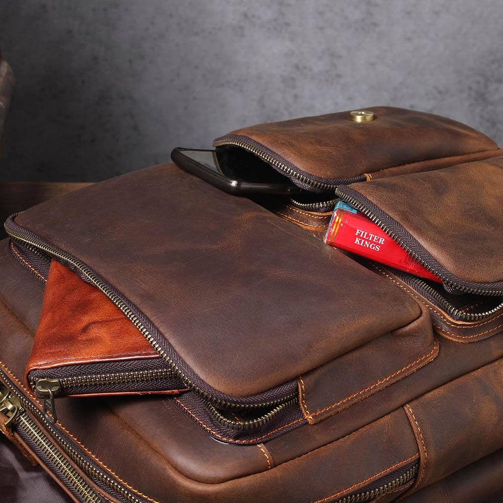 Herren - Stilvoller brauner Lederrucksack aus Leder - Langlebig & vielseitig für jeden Anlass