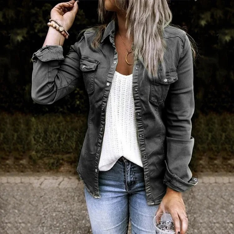 Damen - Denimjacke - Klassischer Stil - Strapazierfähigem Material - Must-Have für jede Garderobe