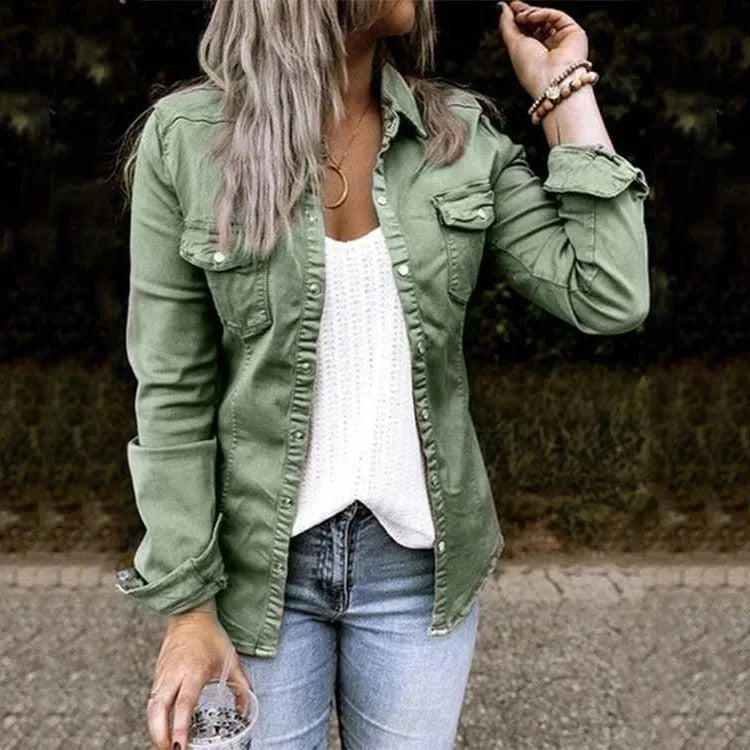 Damen - Denimjacke - Klassischer Stil - Strapazierfähigem Material - Must-Have für jede Garderobe