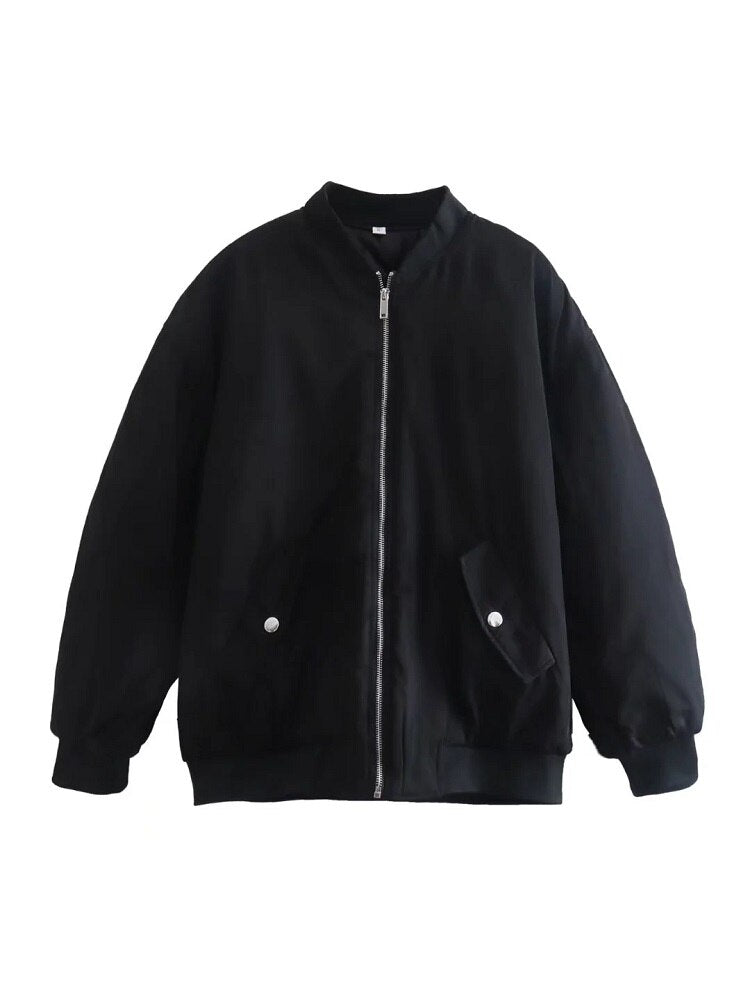 Damen - Übergroße Bomberjacke - Hochwertigem Material - Stylische Übergangs-Outerwear  - Modische Begleiterin