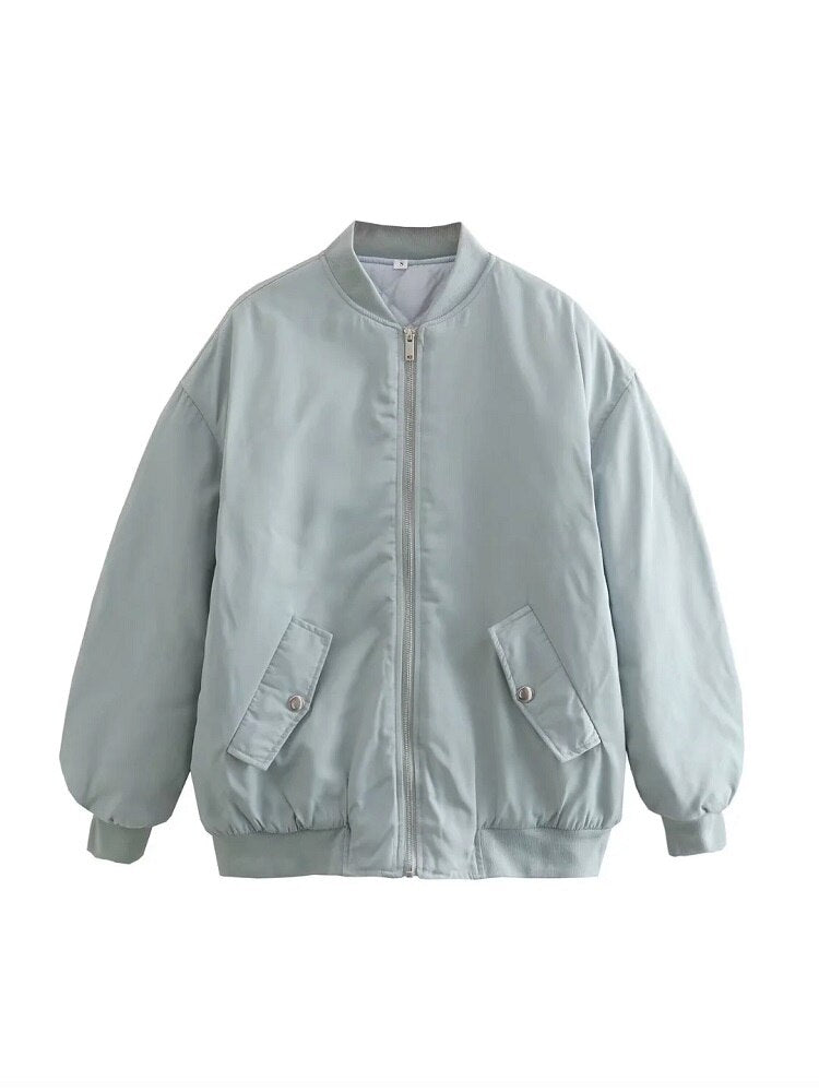 Damen - Übergroße Bomberjacke - Hochwertigem Material - Stylische Übergangs-Outerwear  - Modische Begleiterin