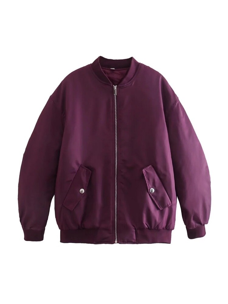 Damen - Übergroße Bomberjacke - Hochwertigem Material - Stylische Übergangs-Outerwear  - Modische Begleiterin