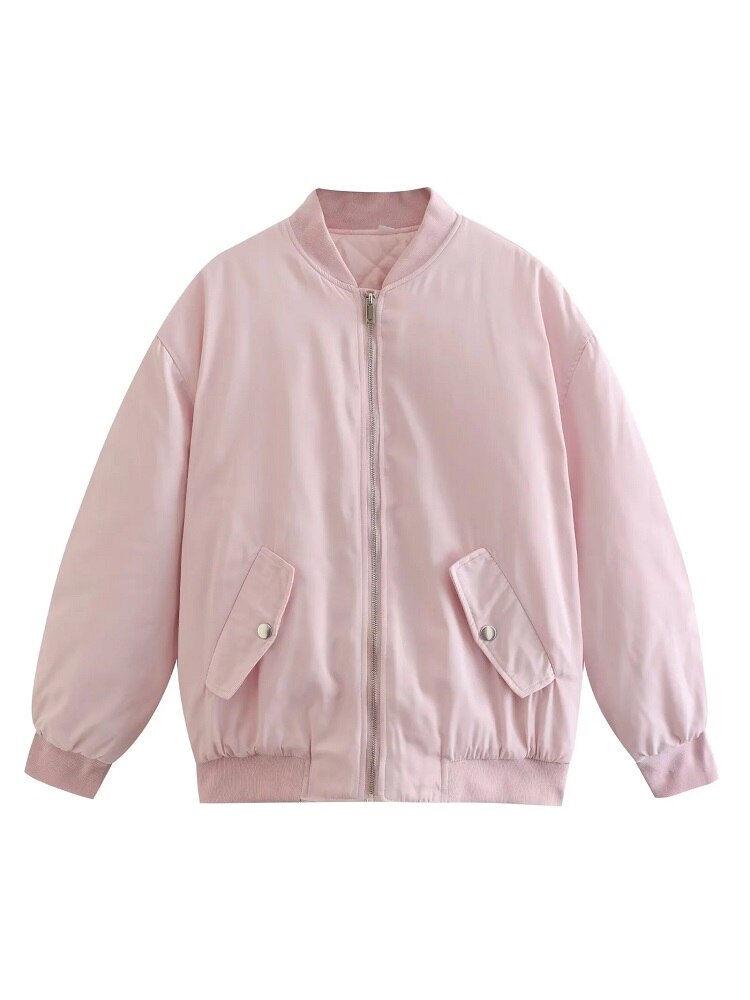 Damen - Übergroße Bomberjacke - Hochwertigem Material - Stylische Übergangs-Outerwear  - Modische Begleiterin