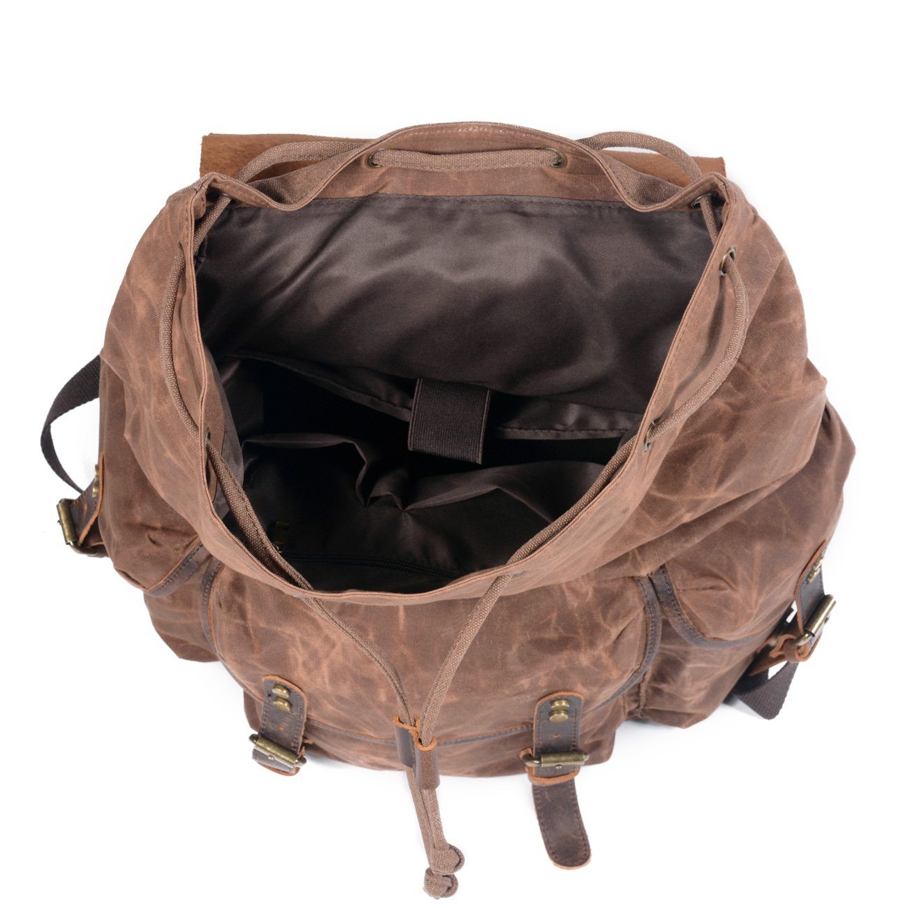 Unisex - 25L Segeltuch Rucksack - Leder - Stylischer & Langlebiger Begleiter für Alltag und Abenteuer
