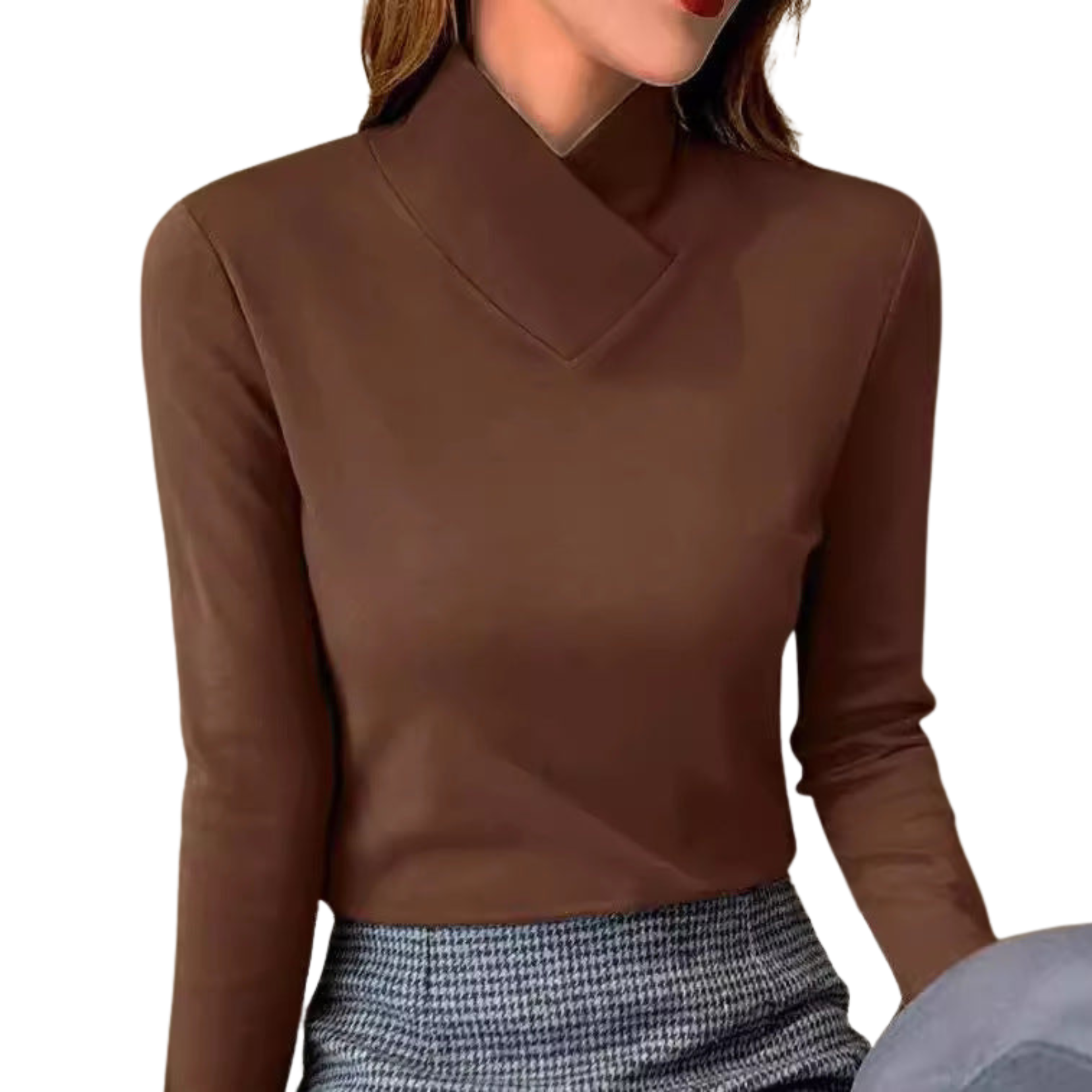 Damen - Pullover mit hohem Kragen - Bequemer Strick - Stilvolle Herbstlooks - Ideal für jeden Anlass