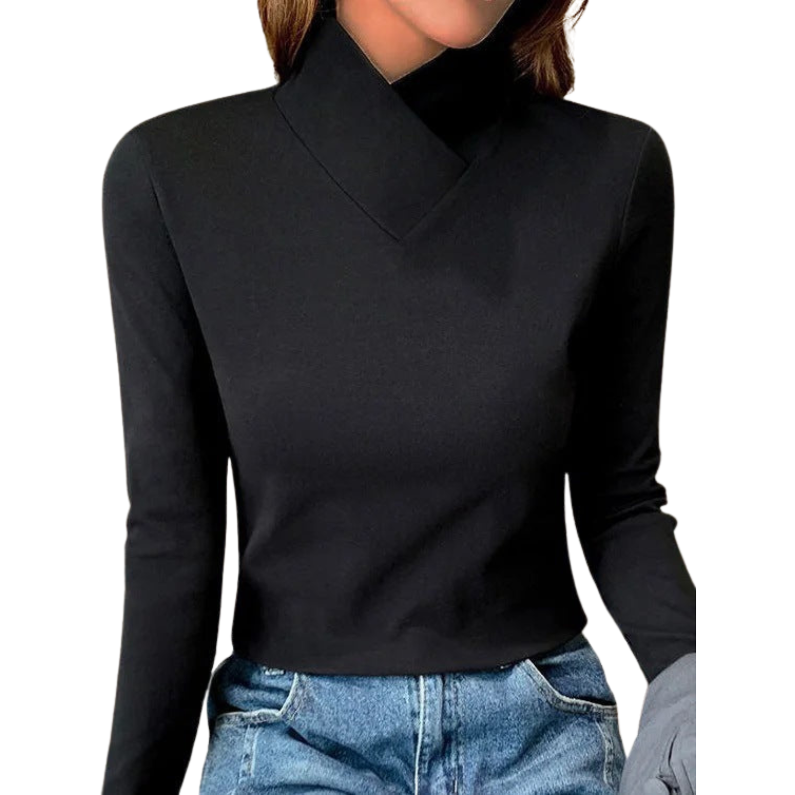 Damen - Pullover mit hohem Kragen - Bequemer Strick - Stilvolle Herbstlooks - Ideal für jeden Anlass