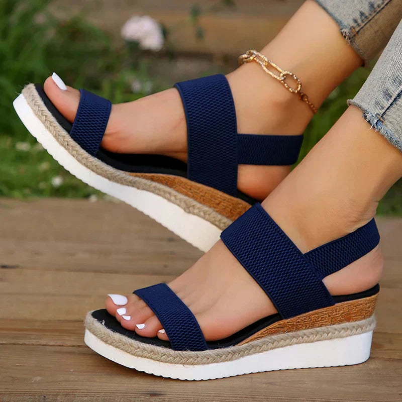 Damen - Comfort Sandalen - Weiches Material - Bequeme Casual Schuhe für jeden Anlass